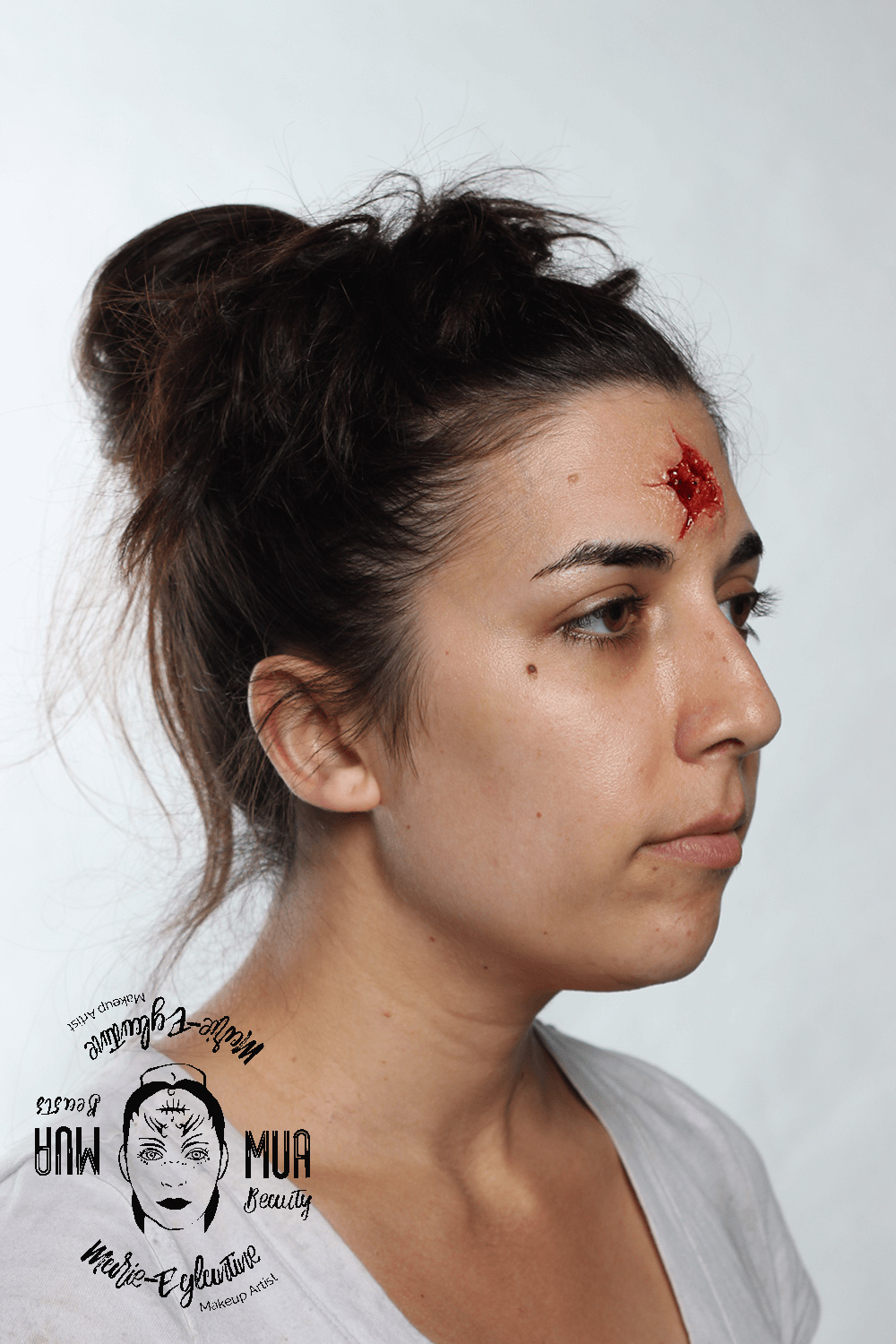 Makeup bullet wound
