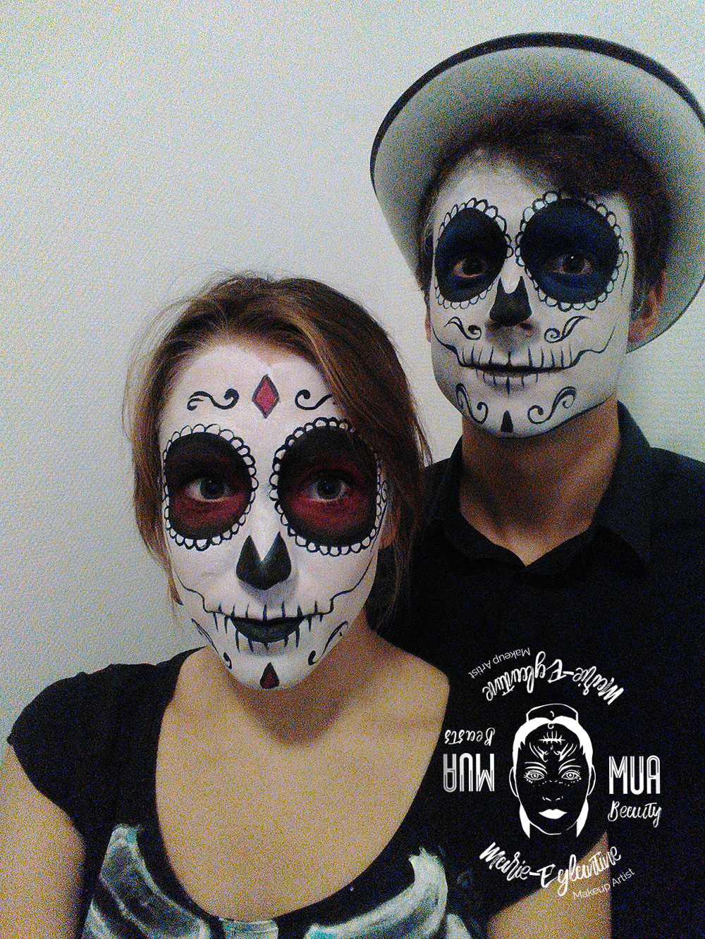 Maquillage Halloween squelette couple